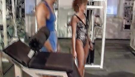 Two Fit German Babes Pleasing Each Other Before Sharing a Thick Cock at the Gym