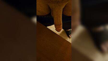 Jerking off hairy cock