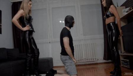 Two Mistresses Double Ballbusting ( Debut Of Mistress Natasa )