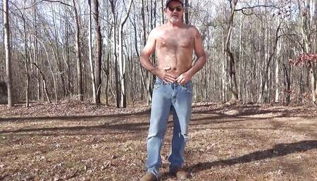Striptease outdoor stripping