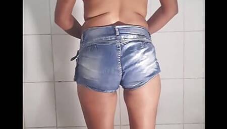 Indian stepsister in the shower