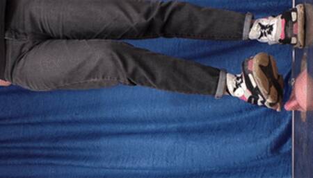 Floor-face under dirty Balenciaga sneakers on 19 yo girl (part 6 of 7), flo588x 1080p