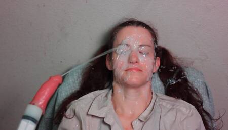 First double facial of fake cum