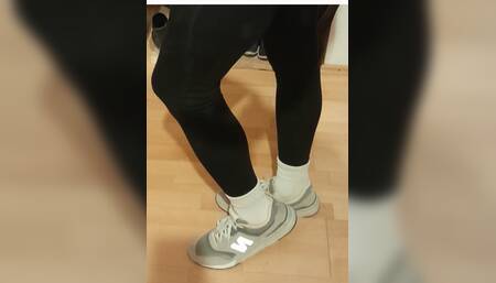 Hi! I'm a horny crossdresser and I am crazy about black tights with white socks.