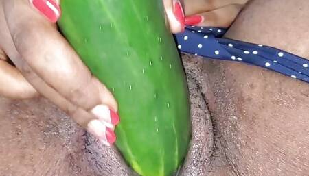You can't believe how big cucumber make me to cum 3 time