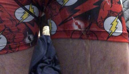 Fluppy pees in her boxer shorts