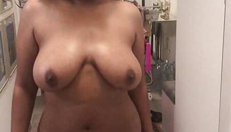 Big tits Indoenesian MILF sexy walk