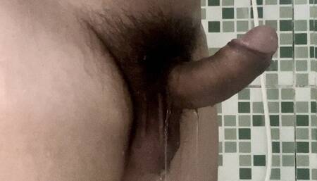 Take shower and jerking off a little bit