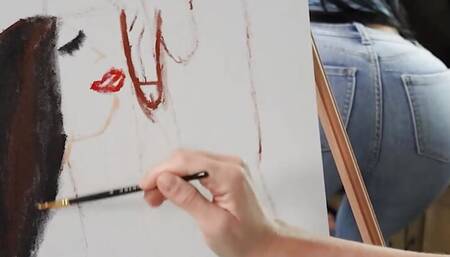 Robbin Banx & MJ Fresh Are Attending A Sip & Paint Class But They Can't Get Their Eyes Off The Model's Cock - BRAZZERS