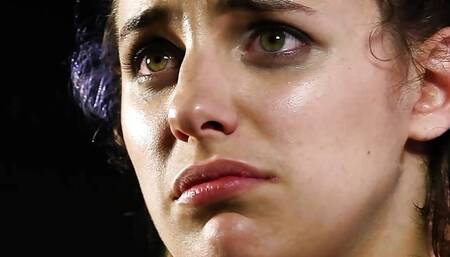 Poor Brunette Teen Slave Struggles in Her First