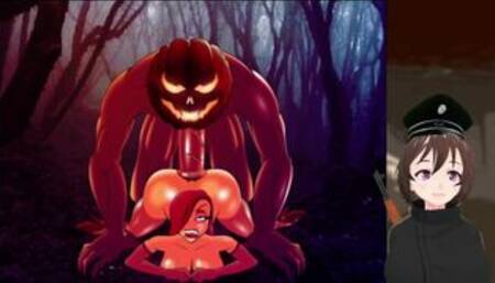Ruiva bunduda tem seu cu fodido pelo monstro de halloween