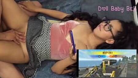 I touch my stepsister while she plays with the mobile