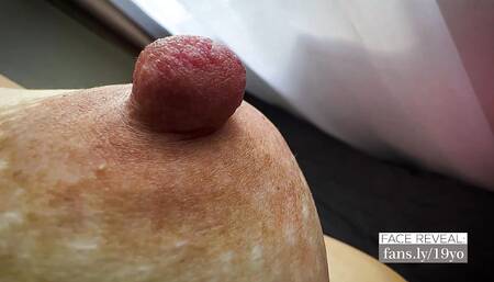 My Step Dad Didn't Expect That I Have Such a Big Nipples! Now He Plays Them Every Morning