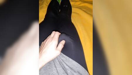 Rubbing One Out in Underarmour Leggings and Socks