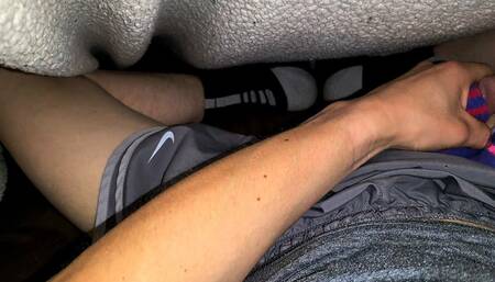 Cum on My Stepsisters Nike Sock While Wearing Her Clothes