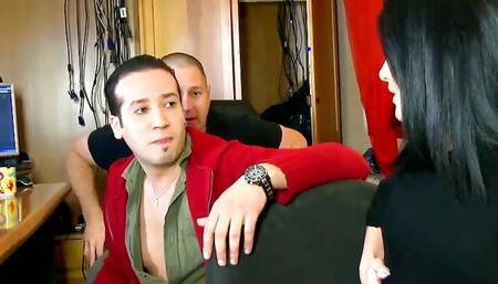 French actress Lana Fever gets fucked hard by Max Casanova's big cock on the couch