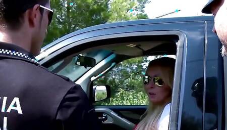 Hot blonde MILF Tamara Dix fucked hard by two police officers