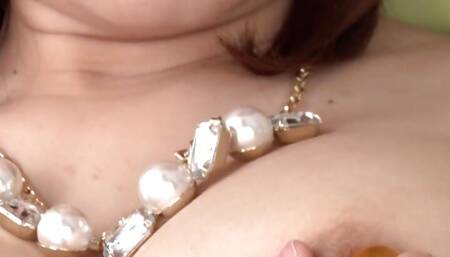 Japanese solo babe Mikuni Maisaki masturbating with sex toy uncensored.