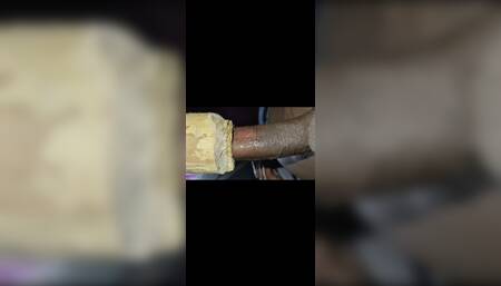 Indian teen enjoys fucking a bomboo hole of a spade handle