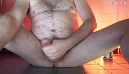Daddy Bears Ballstretcher Nuts, Spread Legs, Cumshot