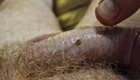 A bit of ginger cock play with extra virgin olive oil getting ready to orgasm