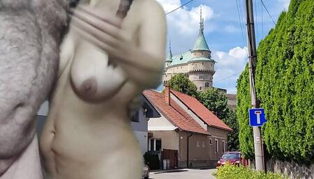 HOT PUBLIC CUMMING STRIPTEASE WITH ADAMANDEVE AND LUPO