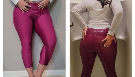 Lexi's wet leggings and clothed shower