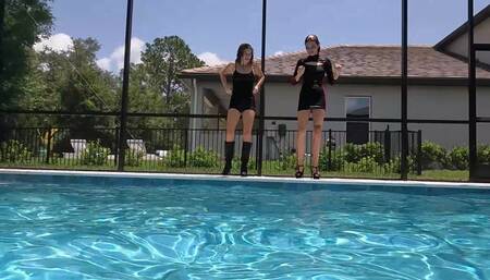 Kilo and Nathalia Swim in Clubbing Outfits