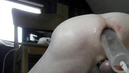 1st try prolapse pump after double hand and giant plug