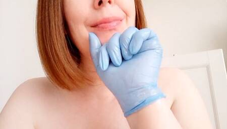 Latex Gloves Sucking Fingers