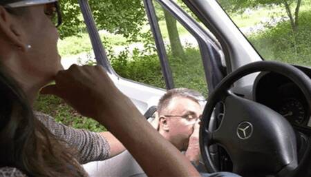 Driving with my foot fetishist employee