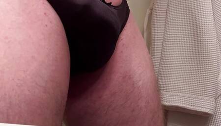 Stroking in step daughter black panty