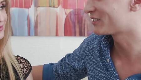 Blonde Wife Emily Ross Is Thirsty for Stranger's Cum