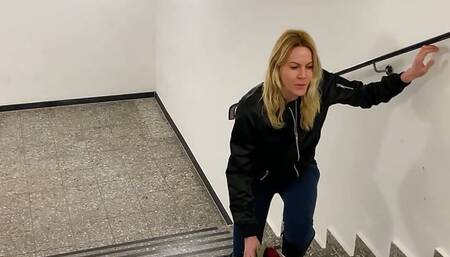 Cute Blonde Bitch Remote Controlled in Public !!