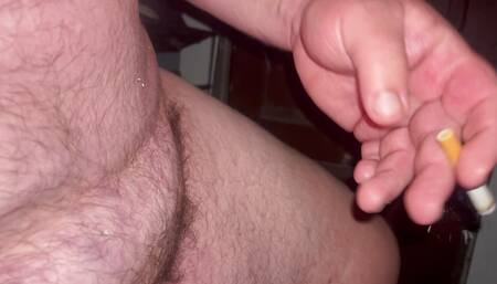 Chubby Bear Smokes and Cums