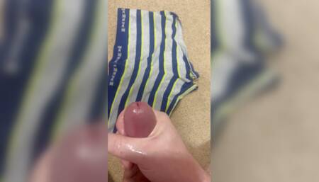 Huge cum shot on briefs