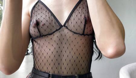 POV flashing pussy in sexy hot lingerie