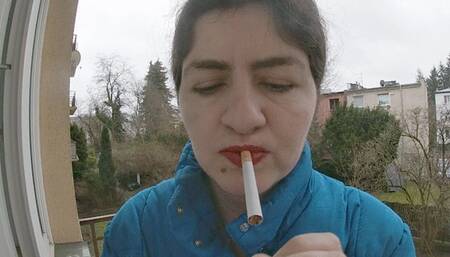 Red lips, smoking