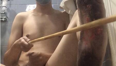 Cums from Torture my dirty feet. Wax and Bastinado