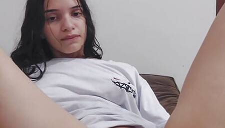 Beautiful Sexy Girl Records Making Video With Vibrators