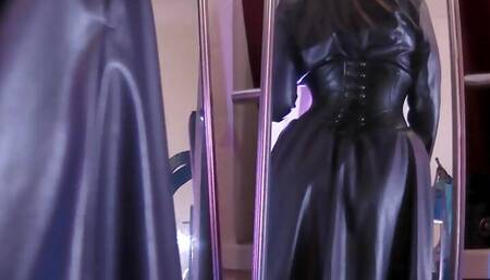 Femdom Leather Fetish Dominatrix Mistress Eva Latex Strapon Solo BDSM MILF Big Dick Boots