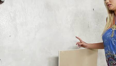 Big Boobs Wife talk to Cheating Fuck by Huge Cock Worker when husband away