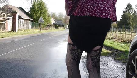 shemale trans sounding lingerie outdoors 5