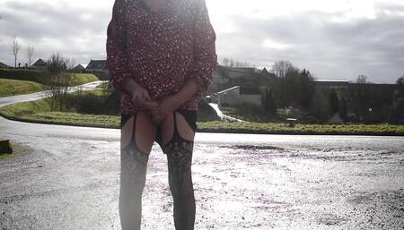 shemale trans sounding lingerie outdoors 4