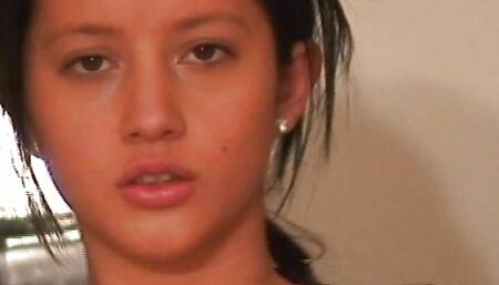 Hot petite teen masturbating solo