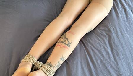 Bound and Struggling in Pantyhose