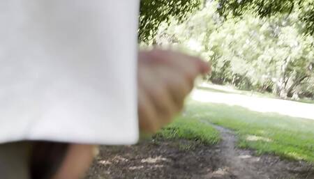 Straight guy heads out for a walk with his flopping cock out in public exhibitionist dare