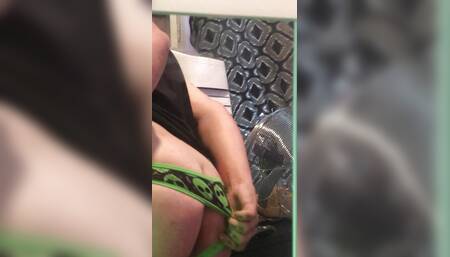 Chubby Trans girl gets excited in her new panties!