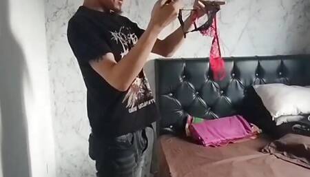 MY STEPSON COMES INTO MY ROOM AND SMELLS MY USED THONGS - SUB SPANISH