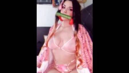 Nezuko Cosplay Kawaii Girl Hentai
